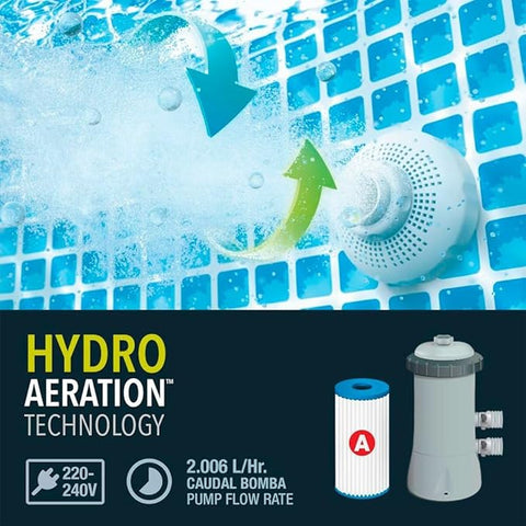 INTEX 4m x 2m x 1m Chevron Prism Rectangular Pool Set, Set-up Size: 4m x 2m x 1m