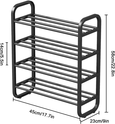 4-Tier Shoe Rack, Free-Standing Portable Shoe Organizer
