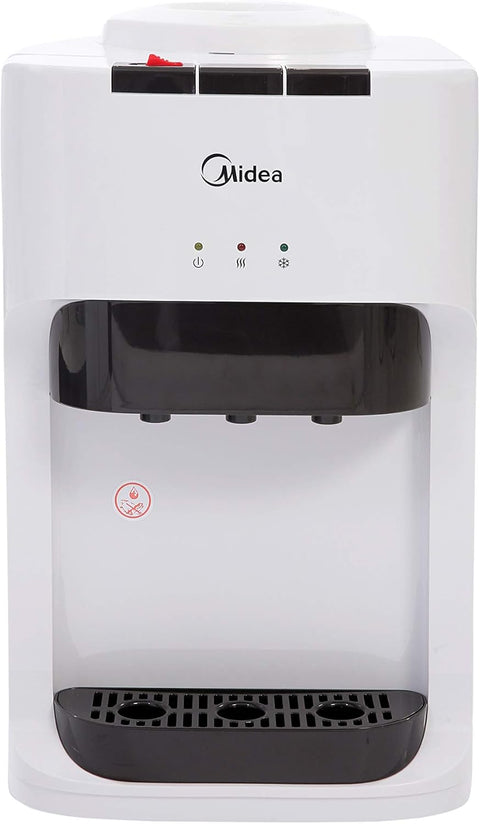 Midea Water Dispenser, Top-Loading, 3 Taps, Hot & Cold, White