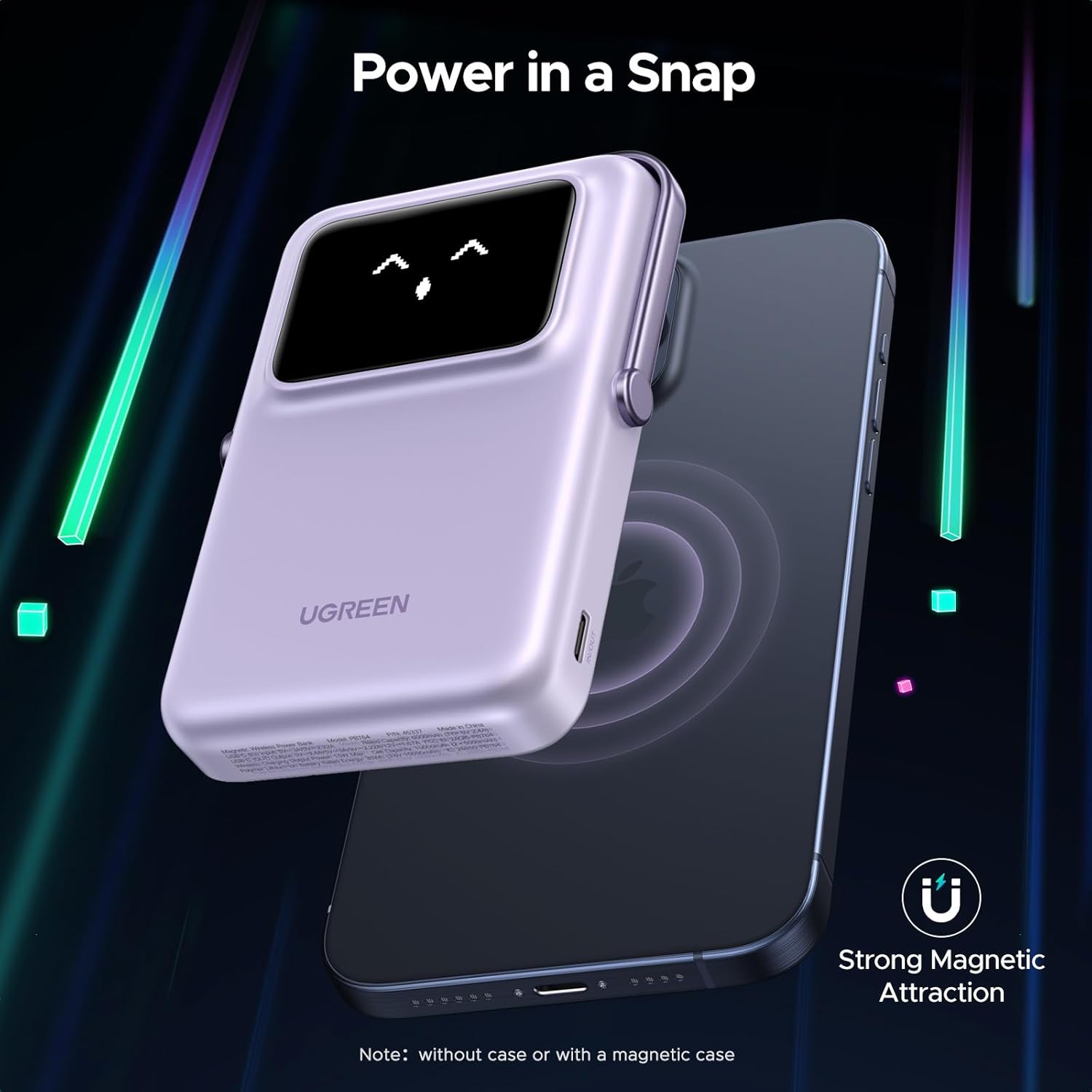 UGREEN 45328, Uno Magnetic Wireless Power Bank 10000mAh 20W - Purple