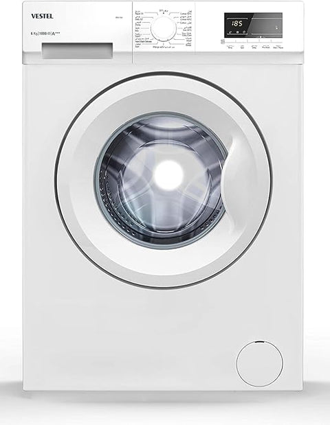 Vestel 6 Kg Front Load Washing Machine 1000 RPM, White - W6104-1