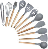 Premium 19-Piece Silicone Kitchenware & Knife Set with Cutting Board & Holding Stand