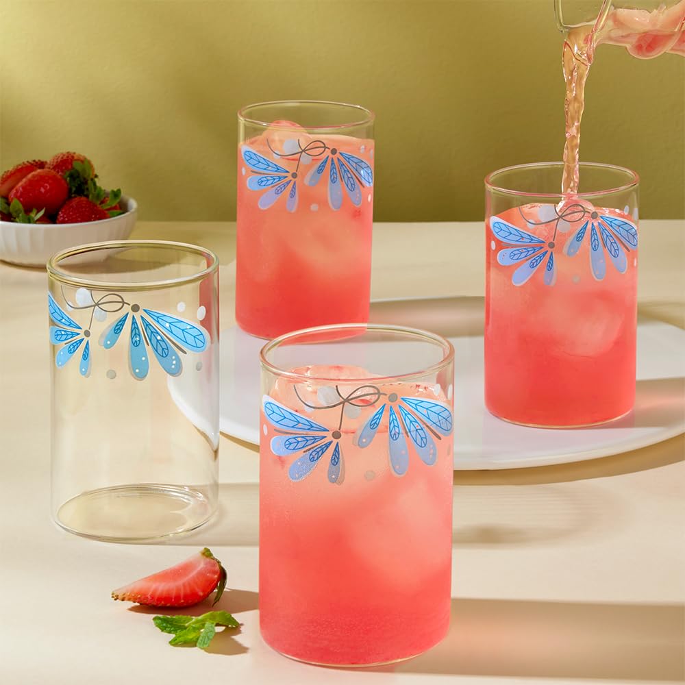 Borosil Vision Premium Borosilicate Glass Drinking Tumblers Set of 6 - 295 ml (Twilight)