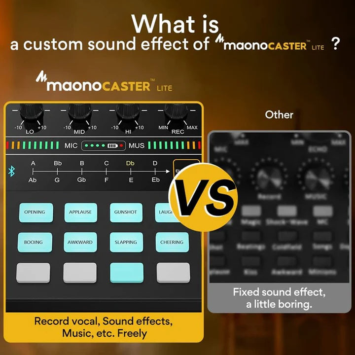 استوديو إنتاج بودكاست محمول متعدد الإمكانات من Maonocaster AU-AM200S1 Lite مزود بميكروفون - أسود