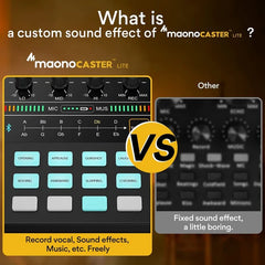 استوديو إنتاج بودكاست محمول متعدد الإمكانات من Maonocaster AU-AM200S1 Lite مزود بميكروفون - أسود