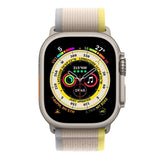 Apple Watch Ultra GPS + Cellular, 49mm Titanium Case with Yellow/Beige Trail Loop - S/M