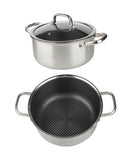 Osfe Home Cooking 316 High Quality 10-Piece Luxury Triply Stainless Steel Non Stick Cookware Set With Glass Lid (32-28-24-20 cm Pots and Pan 28 cm)