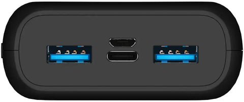 Ultimate 20000 mAh Power Bank- 22.5W-  Triple Output- with Power Delivery 20W USB-C Output and Fast Charge- Dual Input- LCD Indicator- Black