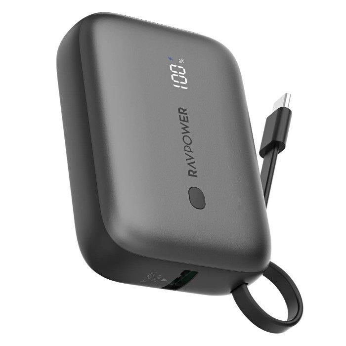 RAVPower 3-Port Power Bank, 10000mAh, PD20W, RP-PB1224 - Black