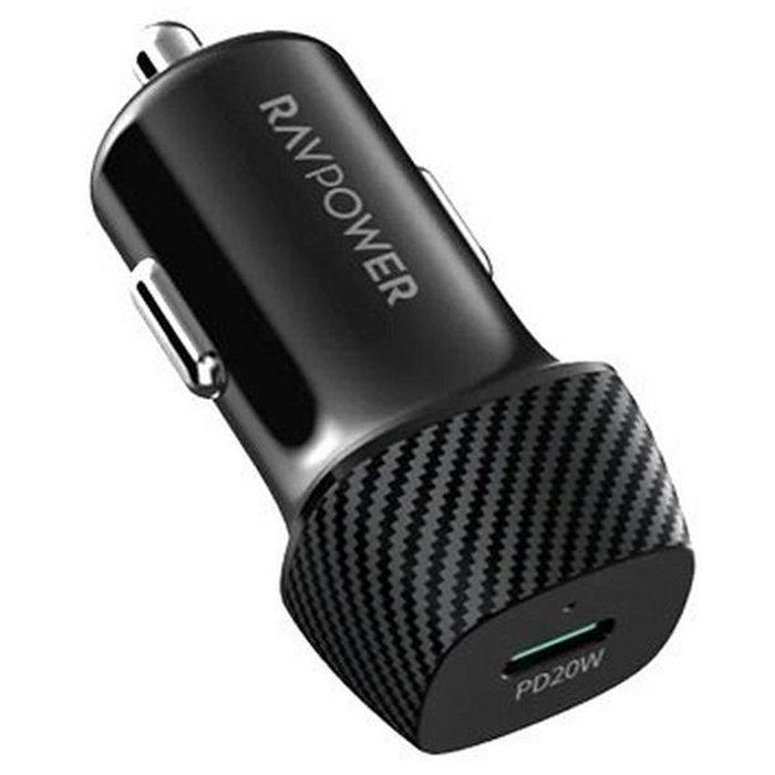شاحن سيارة راف باور USB-C بقوة 20 واط، RP-VC1017 - أسود 