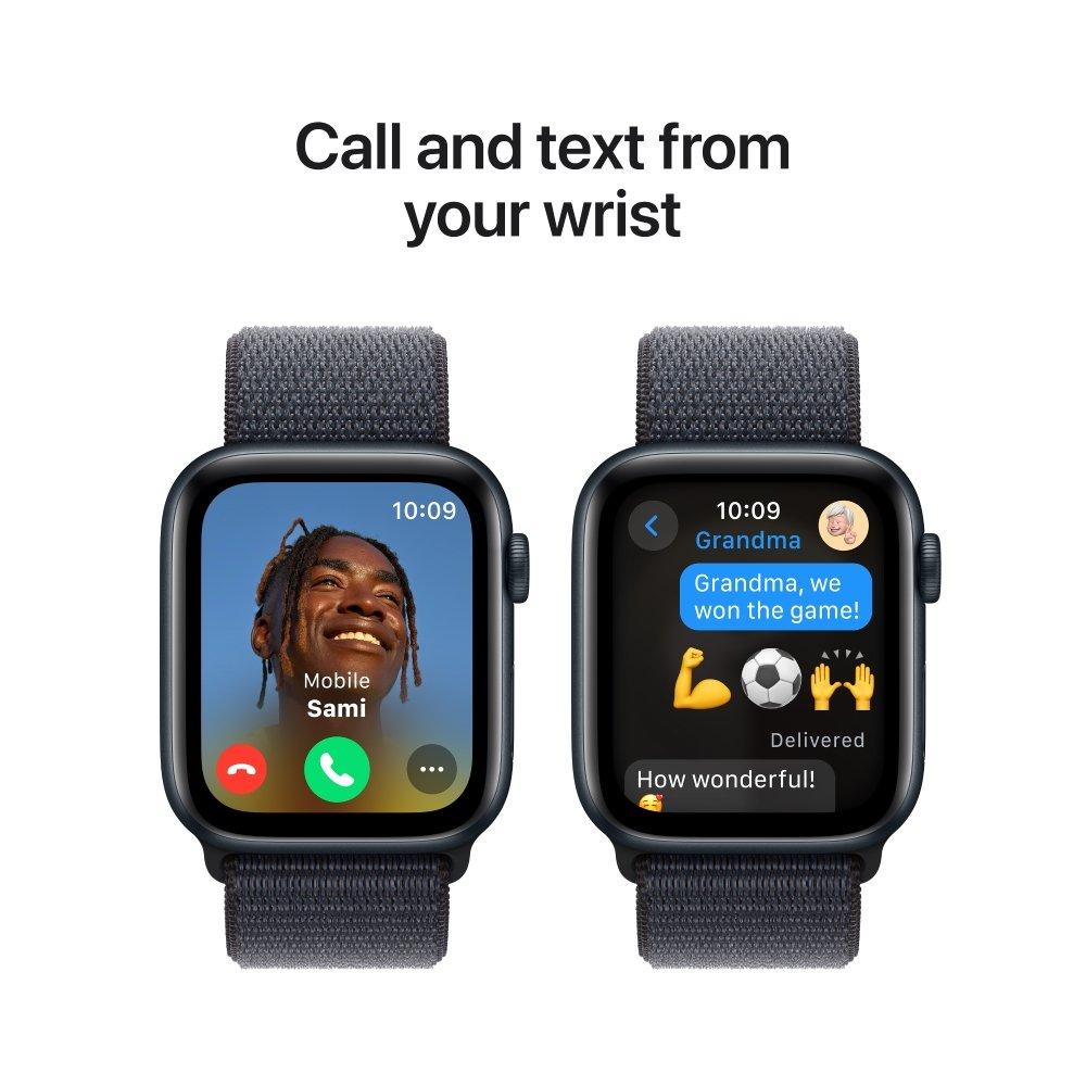 Apple Watch SE 2GEN 2024 GPS 44mm Midnight Aluminum Case with Ink Sport Loop One Size