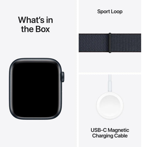 Apple Watch SE 2GEN 2024 GPS 44mm Midnight Aluminum Case with Ink Sport Loop One Size