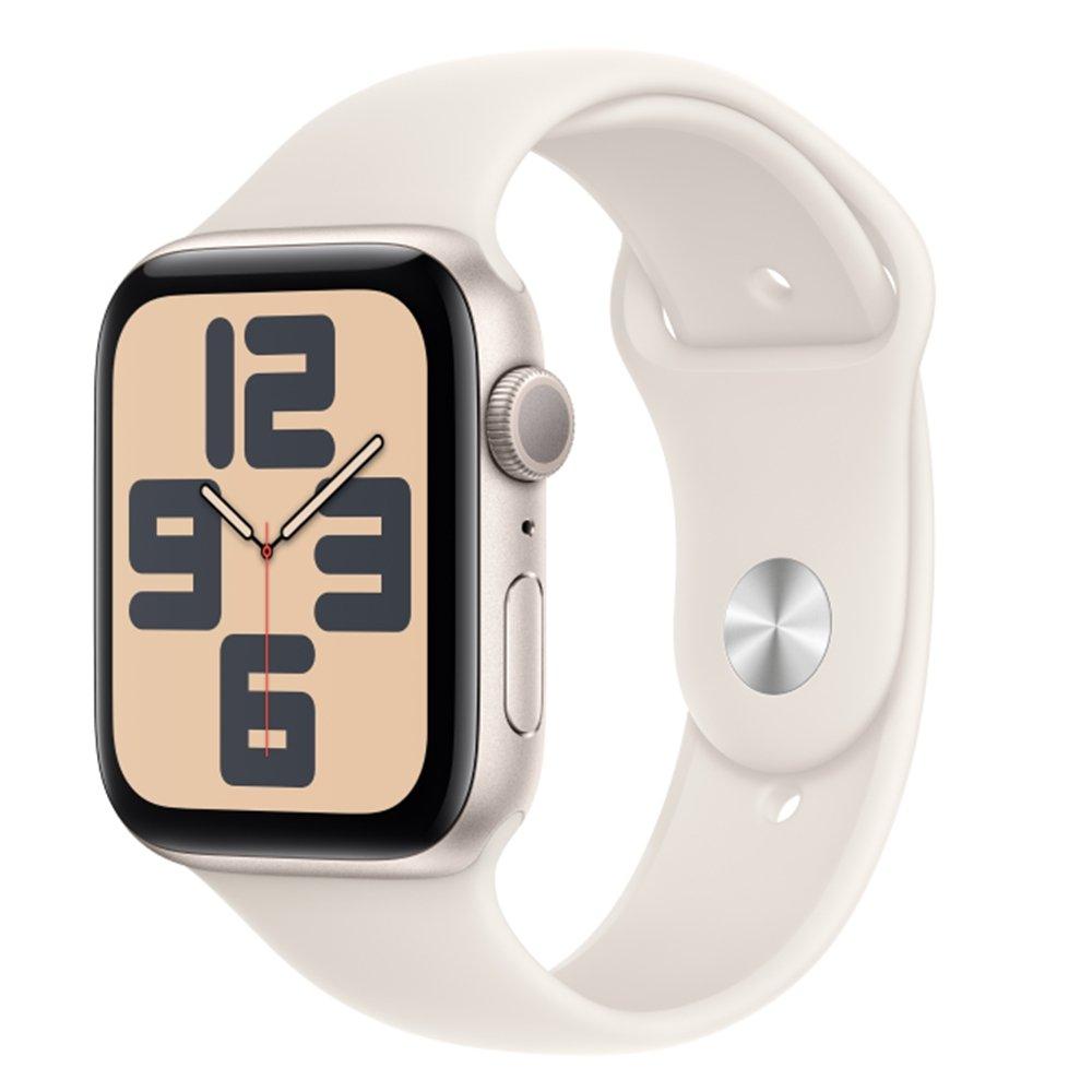 Apple Watch SE 2GEN 2024 GPS 44mm Starlight Aluminium Case with Starlight Sport Band - M/L