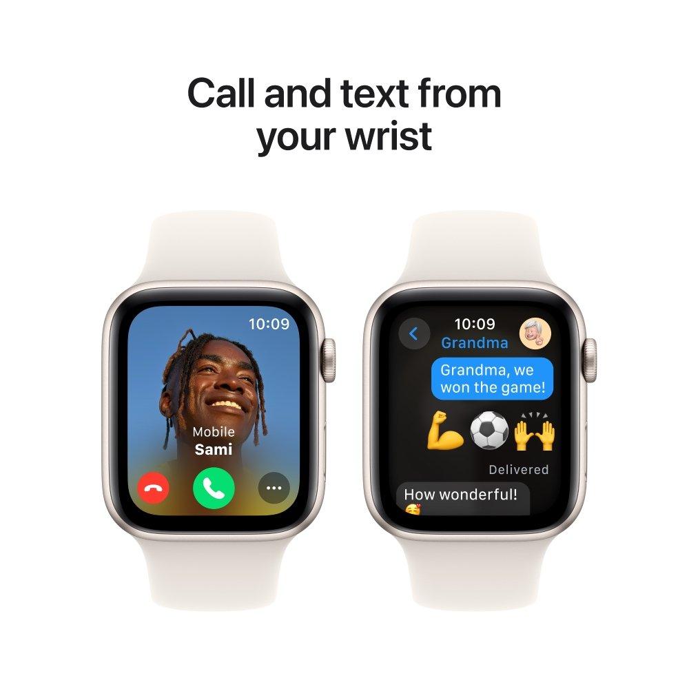 Apple Watch SE 2GEN 2024 GPS 44mm Starlight Aluminium Case with Starlight Sport Band - M/L