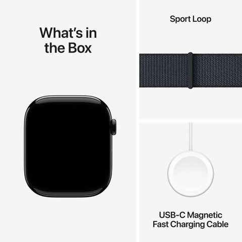 APPLE WATCH SERIES 10 GPS 42MM JET BLACK ALUMINIUM CASE WITH INK SPORT LOOP