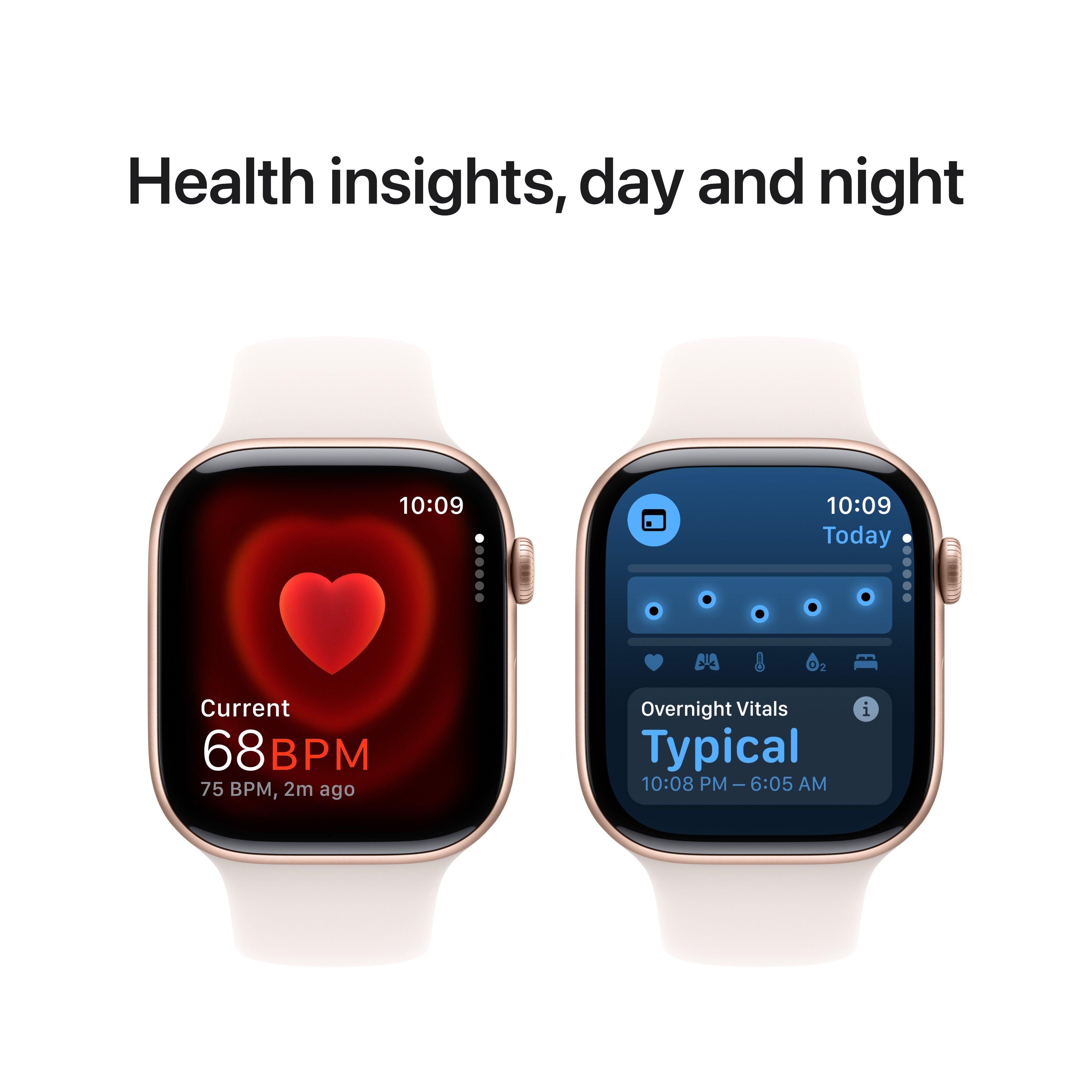 APPLE WATCH SERIES 10 GPS 46MM ROSE GOLD ALUMINIUM CASE WITH LIGHT BLUSH SPORT BAND - M/L