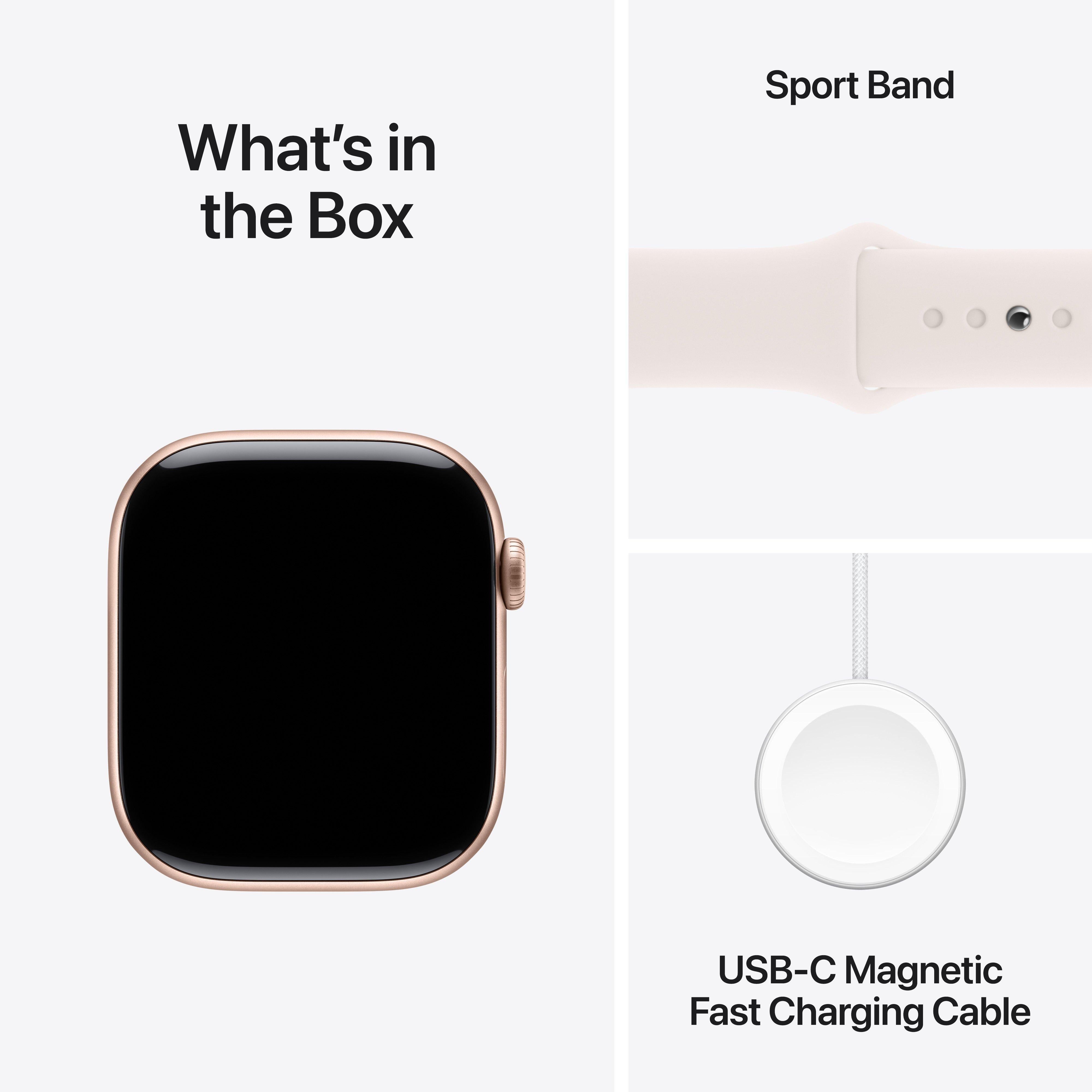 APPLE WATCH SERIES 10 GPS 46MM ROSE GOLD ALUMINIUM CASE WITH LIGHT BLUSH SPORT BAND - M/L