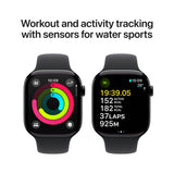 APPLE WATCH SERIES 10 GPS 46MM JET BLACK ALUMINIUM CASE WITH BLACK SPORT BAND - M/L