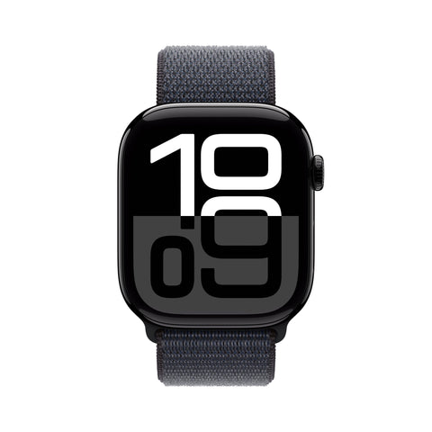 APPLE WATCH SERIES 10 GPS 46MM JET BLACK ALUMINIUM CASE WITH INK SPORT LOOP