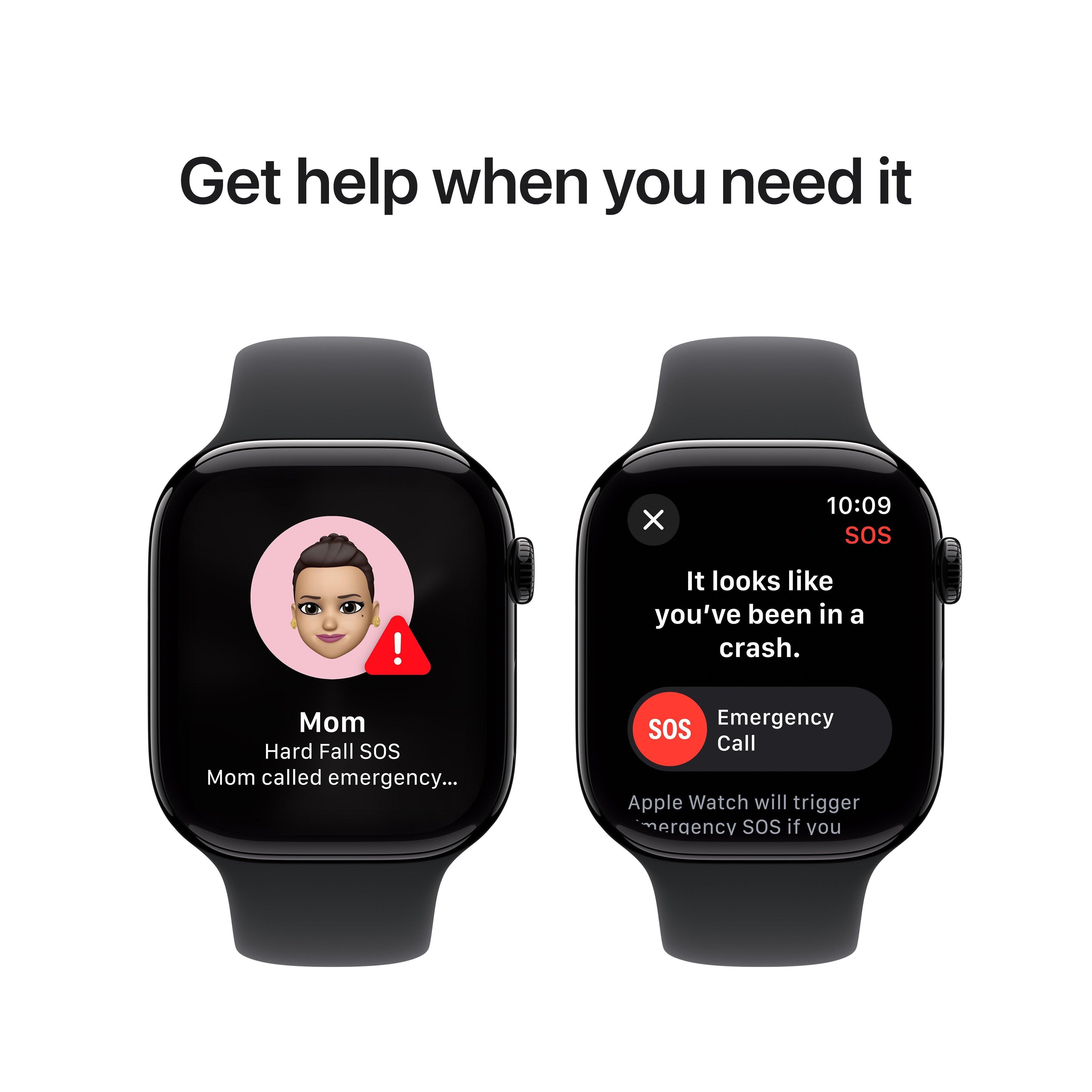 APPLE WATCH SERIES 10 GPS + CELLULAR 42MM JET BLACK ALUMINIUM CASE WITH BLACK SPORT BAND - S/M