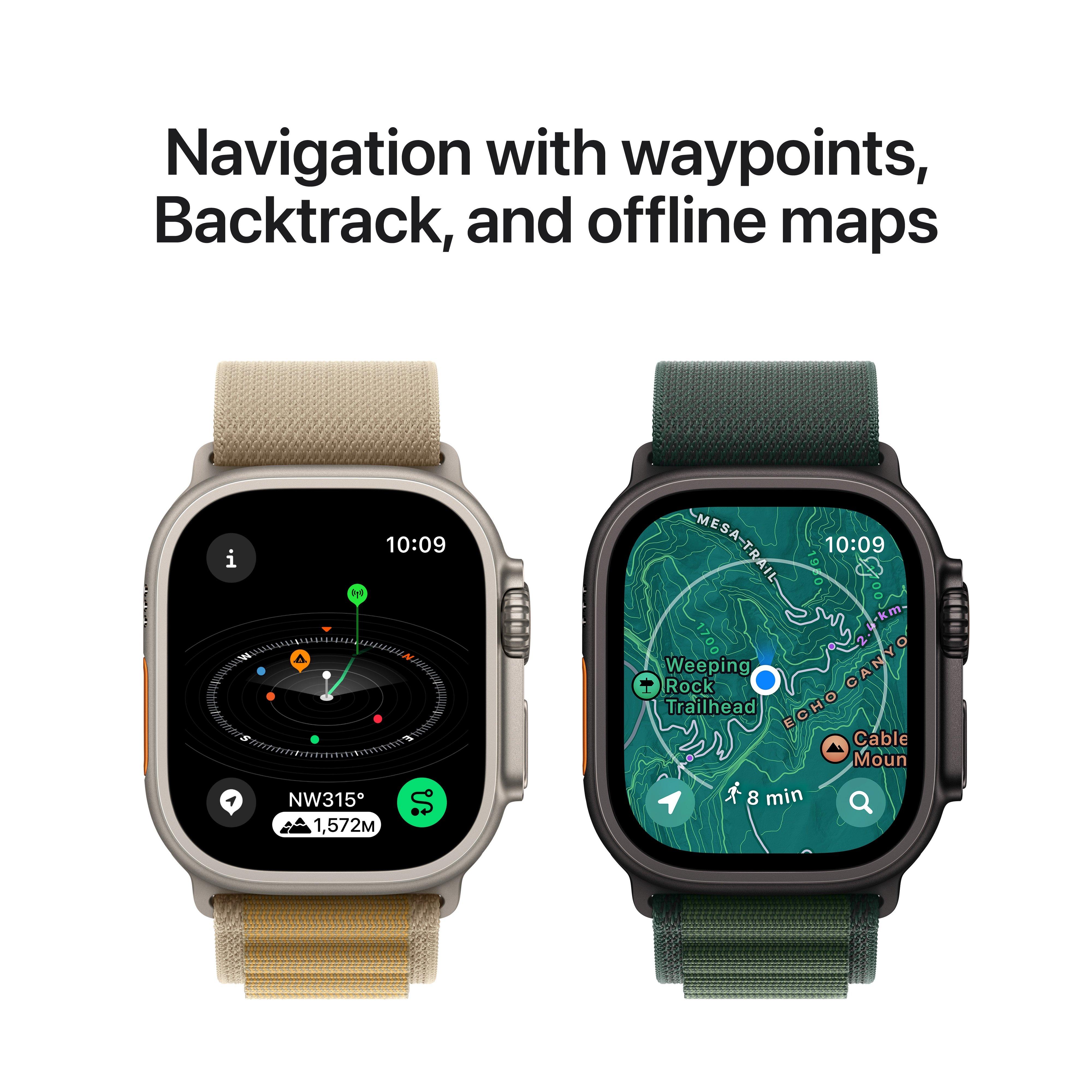 Apple Watch Ultra 2 GPS + Cellular, 49mm Natural Titanium Case with Navy Ocean Band