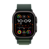 Apple Watch Ultra 2 GPS + Cellular 49mm Black Titanium Case with Dark Green Alpine Loop / Small