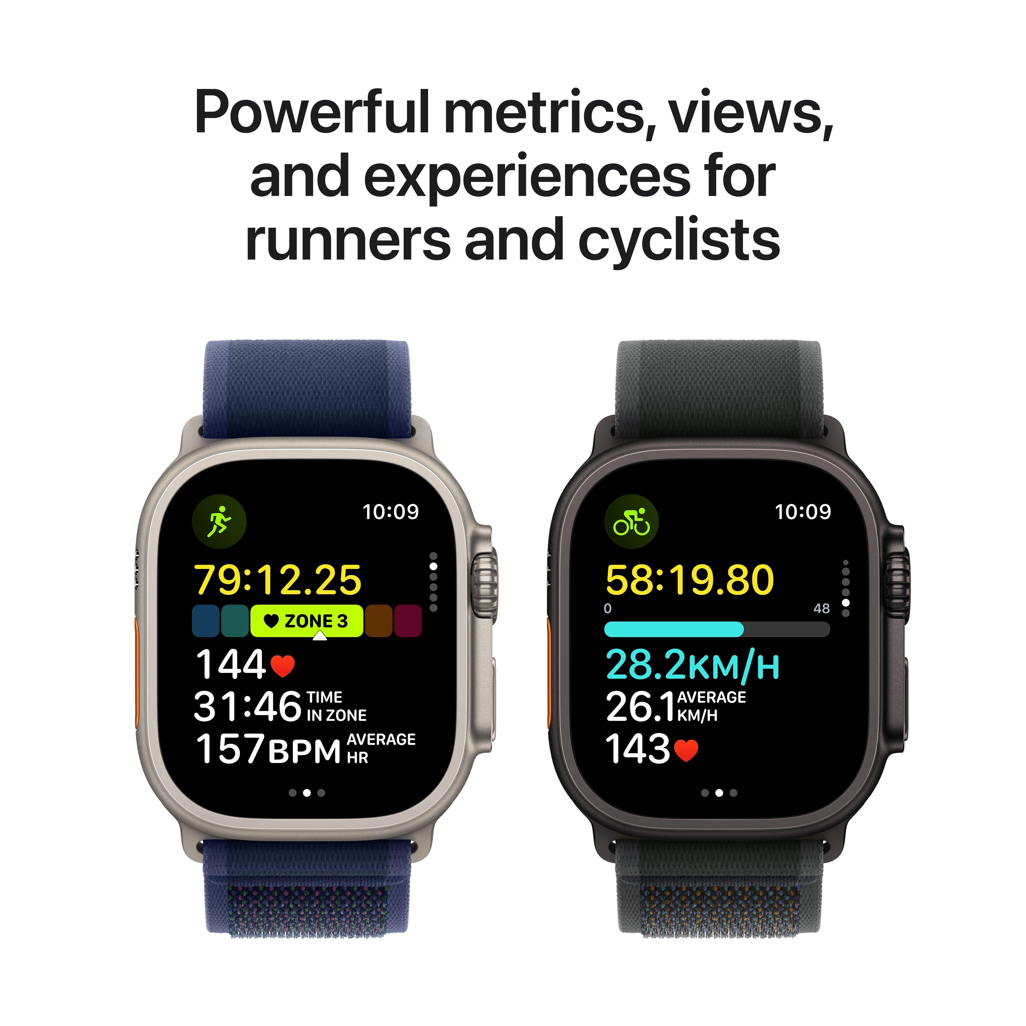 Apple Watch Ultra 2 GPS + Cellular 49mm Black Titanium Case with Dark Green Alpine Loop / Small