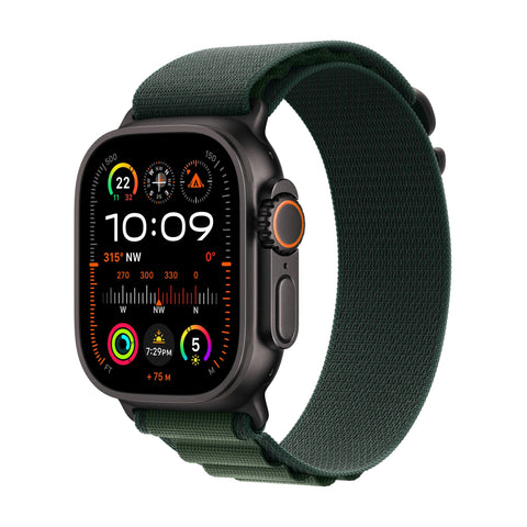 APPLE WATCH ULTRA GPS + CELLULAR, 49MM TITANIUM CASE WITH GREEN ALPINE LOOP - MEDIUM