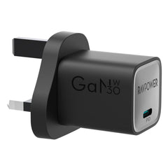 شاحن حائط راف باور GaN Type-C بقوة 30 وات، RP-PC1056- أسود 