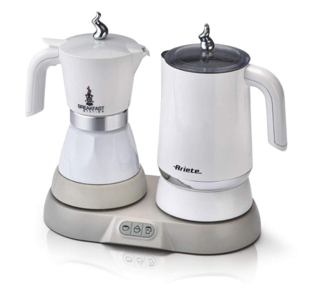 Ariete Breakfast Station 3-in-1 Electic Moka Kettle and Milk Frother 480 Watts - MOD1344