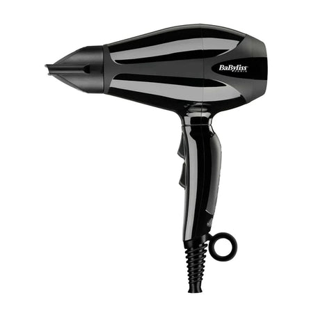 Babyliss Ac Dryer 2400W 2 Nozzles Ionic Black 124Km/H 2 Heat 2 Speed Cold Shot Frizz Control Diffuser
