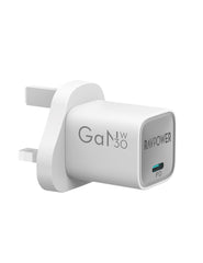 شاحن حائط Ravpower GaN Type-C بقوة 30 وات، RP-PC1056- أبيض 