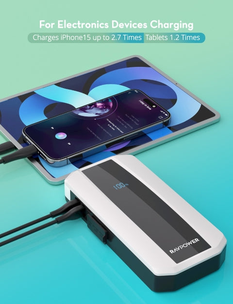 RAVPOWER Pavpower RP-PB1225, Jump Starter with 11000mAh (40.7Wh) Power Bank & LED Flashlight