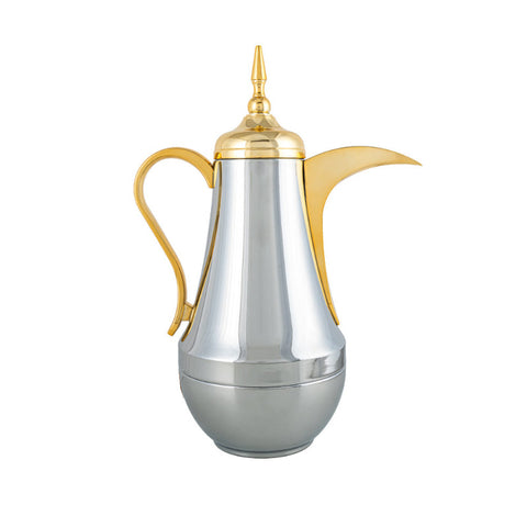 Coffee Dallah - 1L - Chrome/Gold