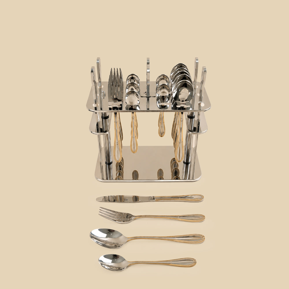 Gold Stainless Steel Cutlery Set - 24pcs