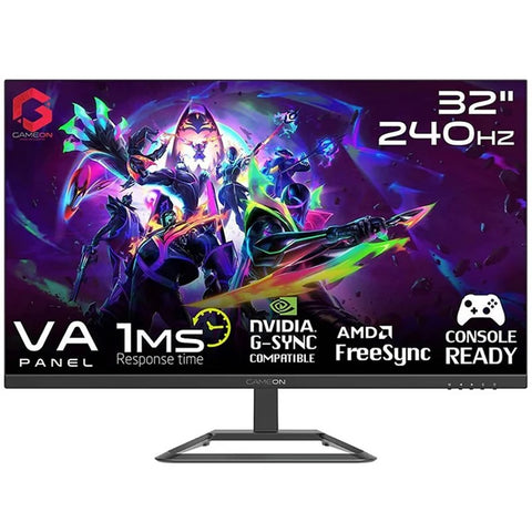 GAMEON 32" FHD, 240Hz, 1ms, Flat VA, HDMI 2.1 Compatible, Gaming Monitor With G-Sync & Free Sync  - Black