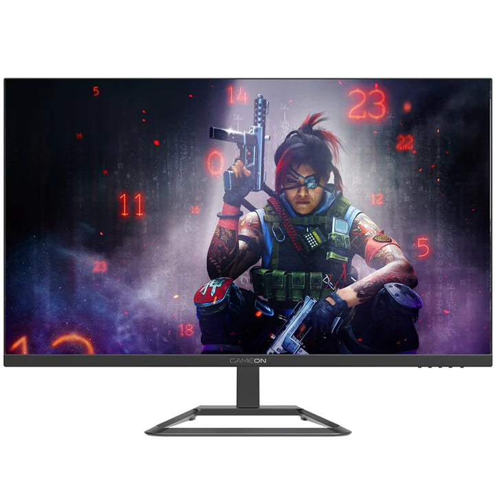 شاشة GAMEON 32 بوصة FHD، 240 هرتز، 1 مللي ثانية، VA مسطحة، متوافقة مع HDMI 2.1، شاشة ألعاب مع G-Sync وFree Sync - أسود