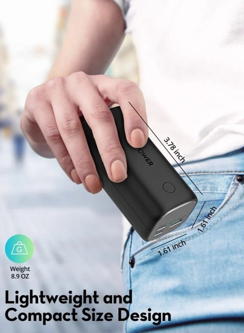 14000 mAh RAV Power RP-PB208 Mini PD Pioneer PD30W 3-Port Power Bank Black