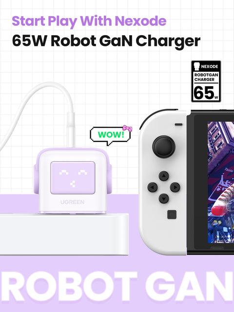 UGREEN Nexode RG 65W 3-Port GaN Fast Charger UK Purple CD361