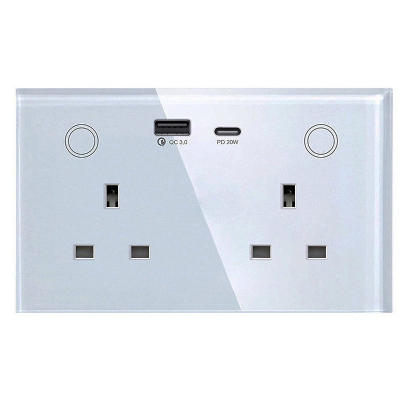 Gopeta, WiFi 13A UK Double Socket with 2 USB outlets (USB-A & USB-C)