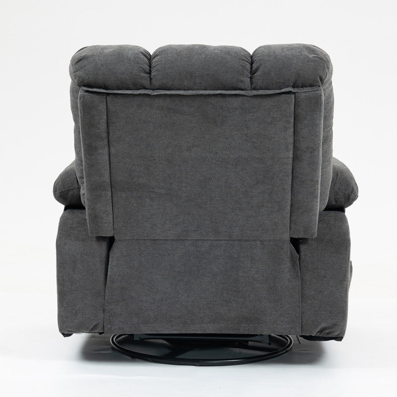 Black Bull Premium Sofa Swivel Rocker Recliner Fabric - Dark Grey