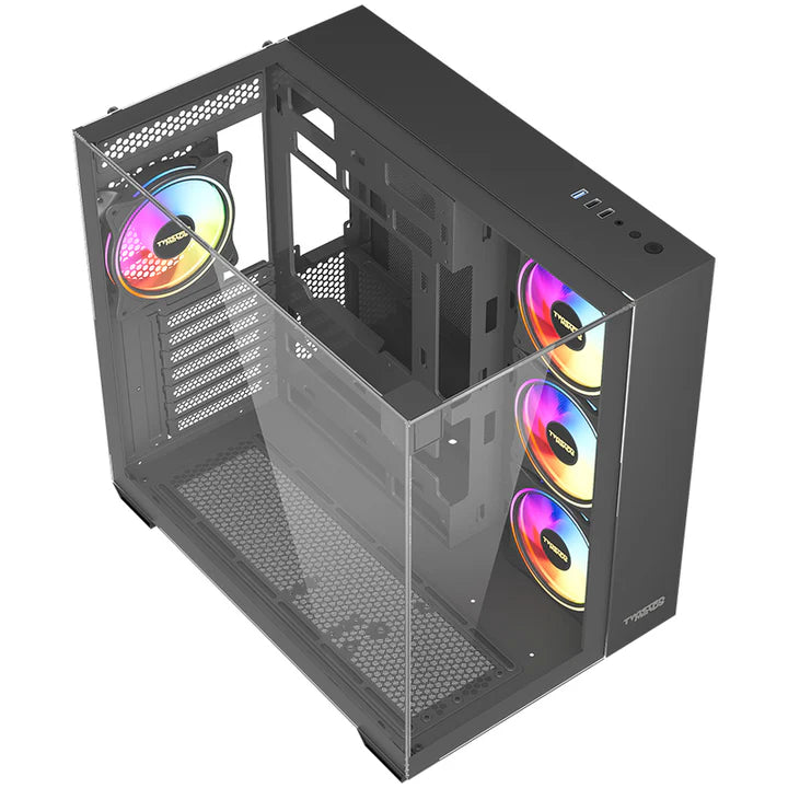 توستد مايندز، واردن رايدر، هيكل ألعاب متوسط البرج ATX بزجاج مقسّى - أسود