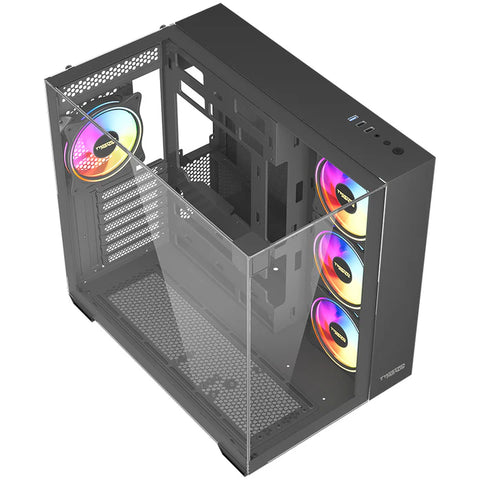 Twisted Minds, Warden Rider Tempered Glass ATX Mid Tower Gaming Case - Black