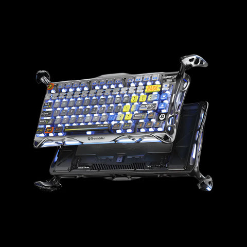 جرافاستار لوحة مفاتيح الألعاب الميكانيكية اللاسلكية ميركوري كي 1 برو 75% - فضي