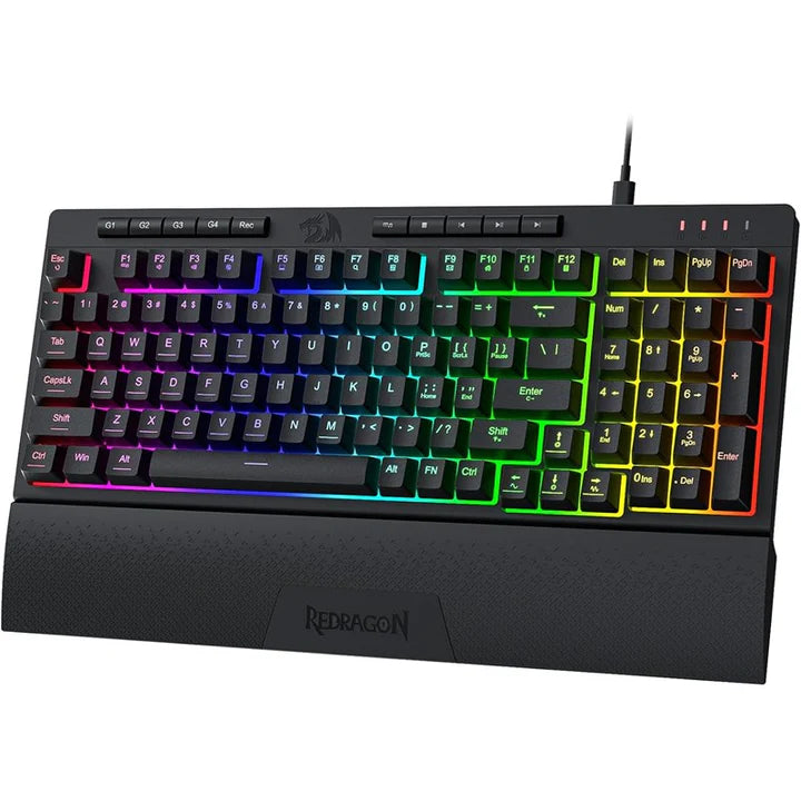 ريدراجون K515، شيفا لوحة مفاتيح ألعاب غشائية RGB سلكية - أسود