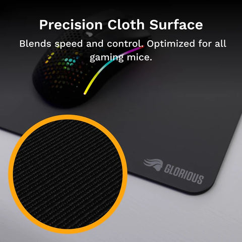 Glorious, GMP 2 Edgeless Cloth Gaming Mouse Pad XL Extended (355 mm x 610 mm) - Black