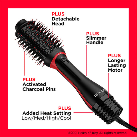 Revlon, One-Step Volumiser Plus – 30% Smaller Oval Brush, Titanium Ceramic Tourmaline, Ionic Technology – Smooth, Voluminous Hair