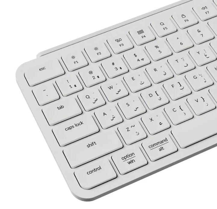 Keychron, B1 Pro Ultra-Slim Wireless 75% ZMK Custom Keyboard for Windows & Mac, English/Arabic - Ivory White