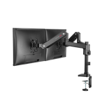GAMEON GO-2045 Pole-Mounted Gas Spring Dual Monitor Arm, Stand And Mount For Gaming And Office Use, 17" - 32", Each Arm Up To 9 KG - Black