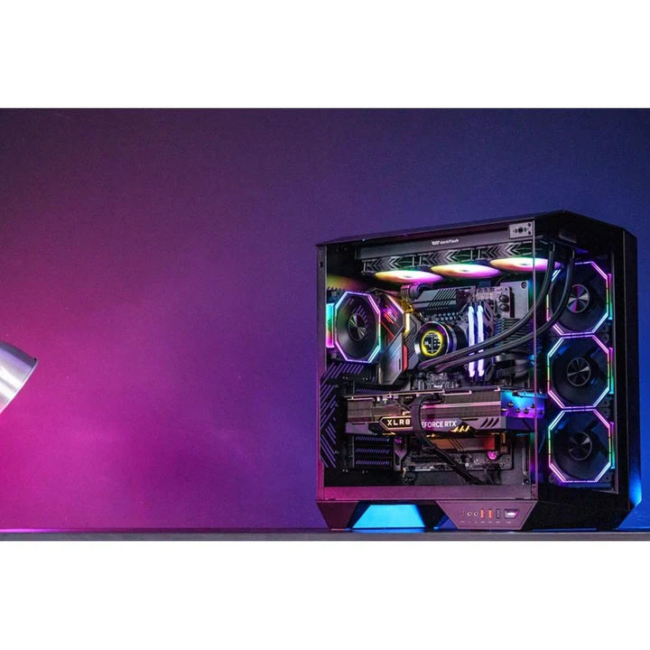 DarkFlash DY470 ATX Mid Tower Gaming Case - Black (4 ARGB Fans Included)